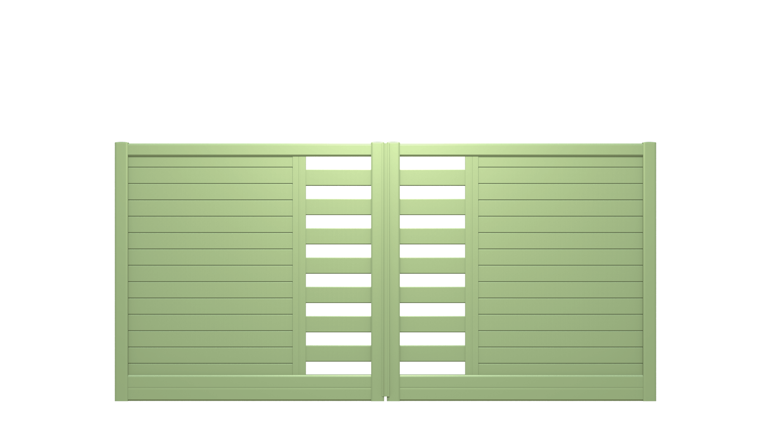 Portail ajouré en aluminium avec décor lignes et bandeaux horizontaux - T21932