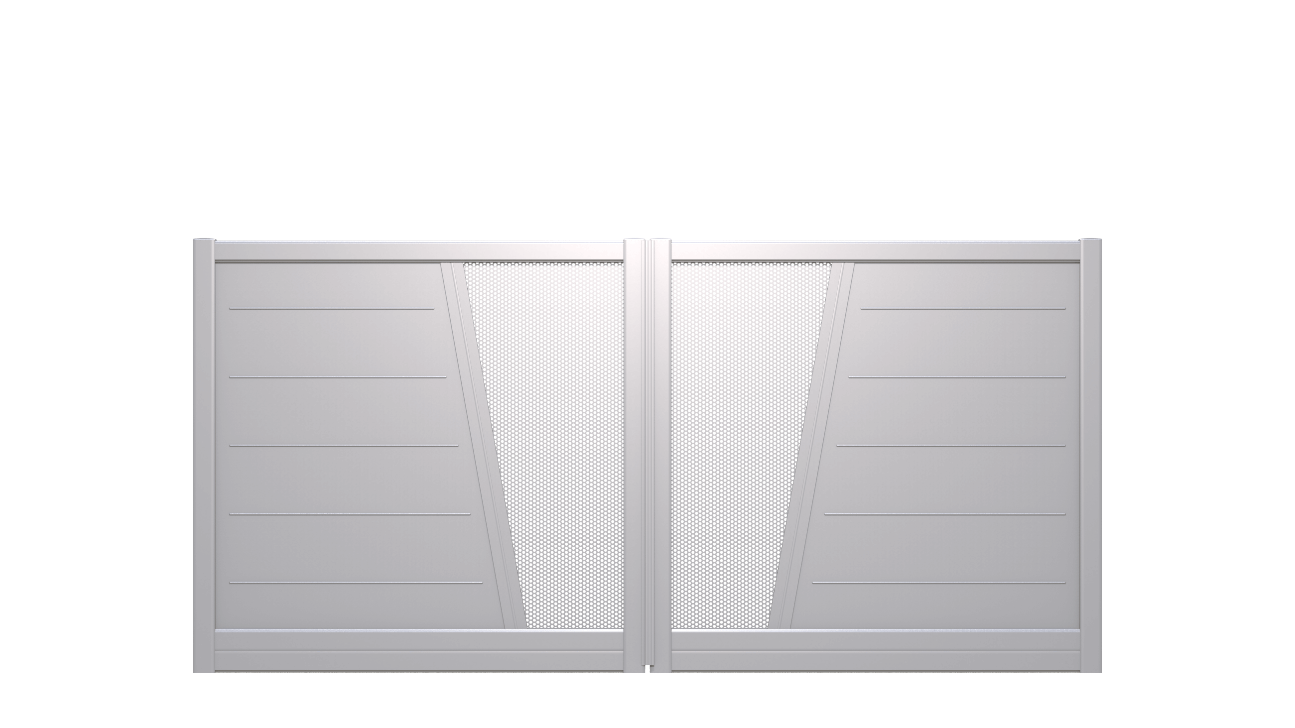 Portail ajouré en aluminium avec décor perforé - T21945